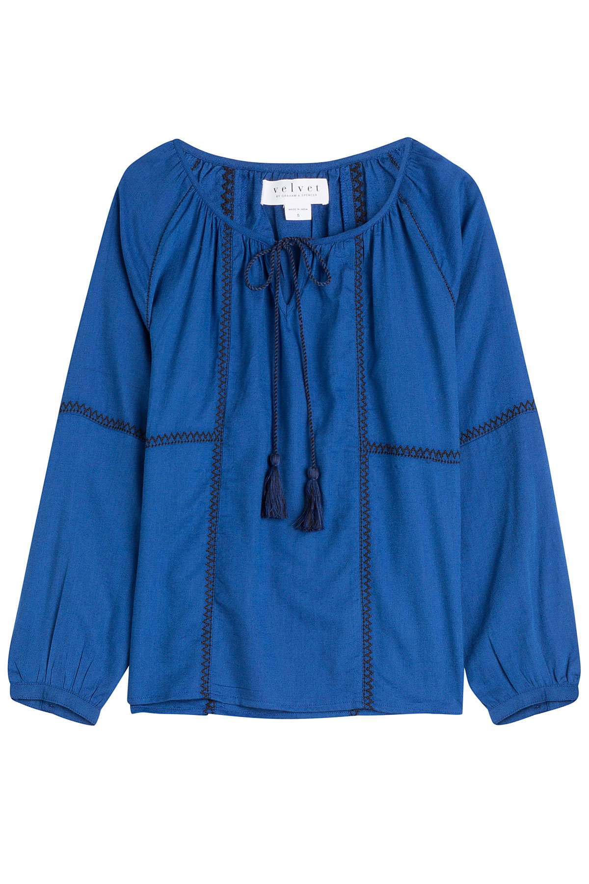 Velvet - Patchwork Peasant Blouse