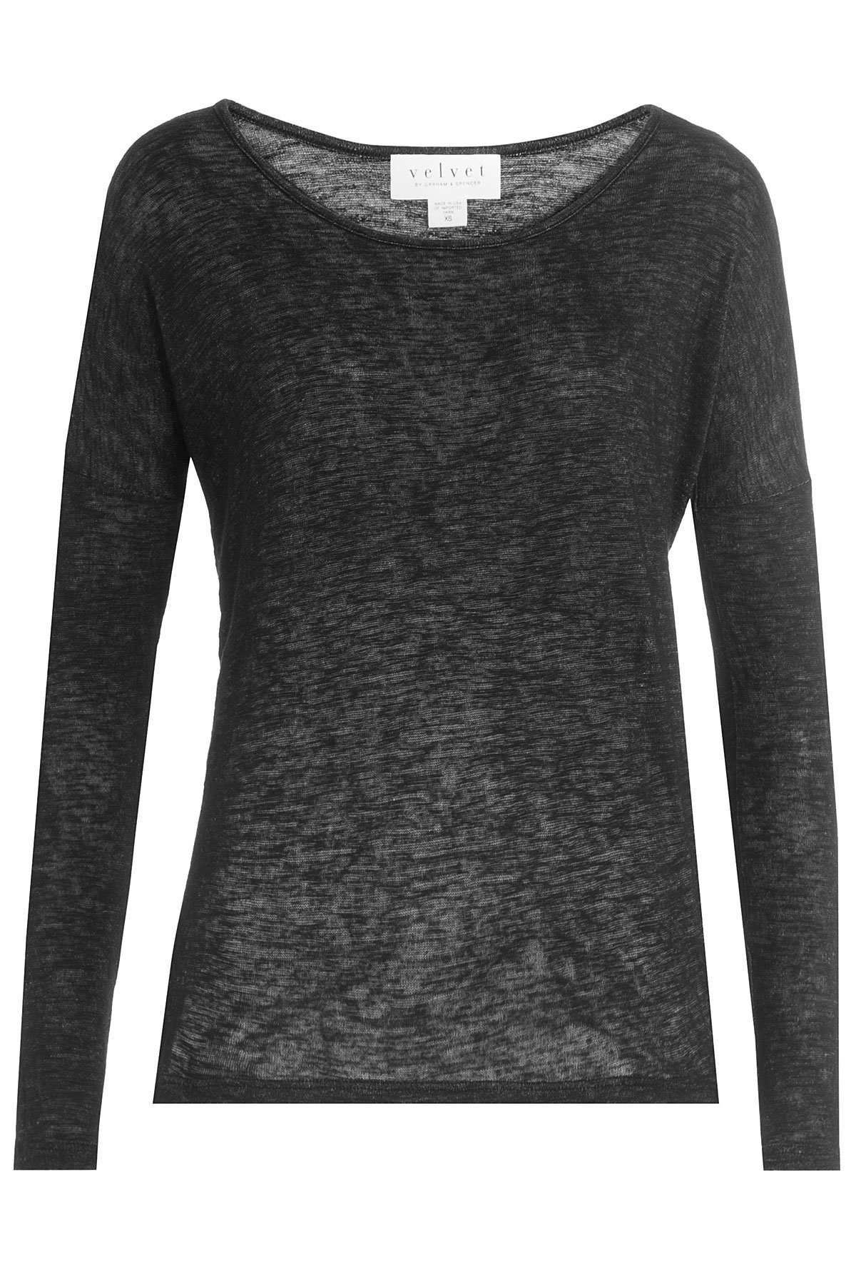 Velvet - Sheer Long Sleeved Top