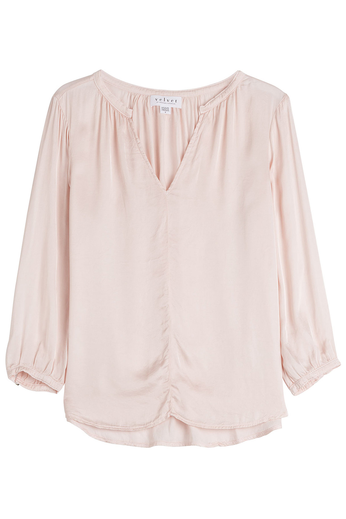 Velvet - V-Neck Blouse with Cotton