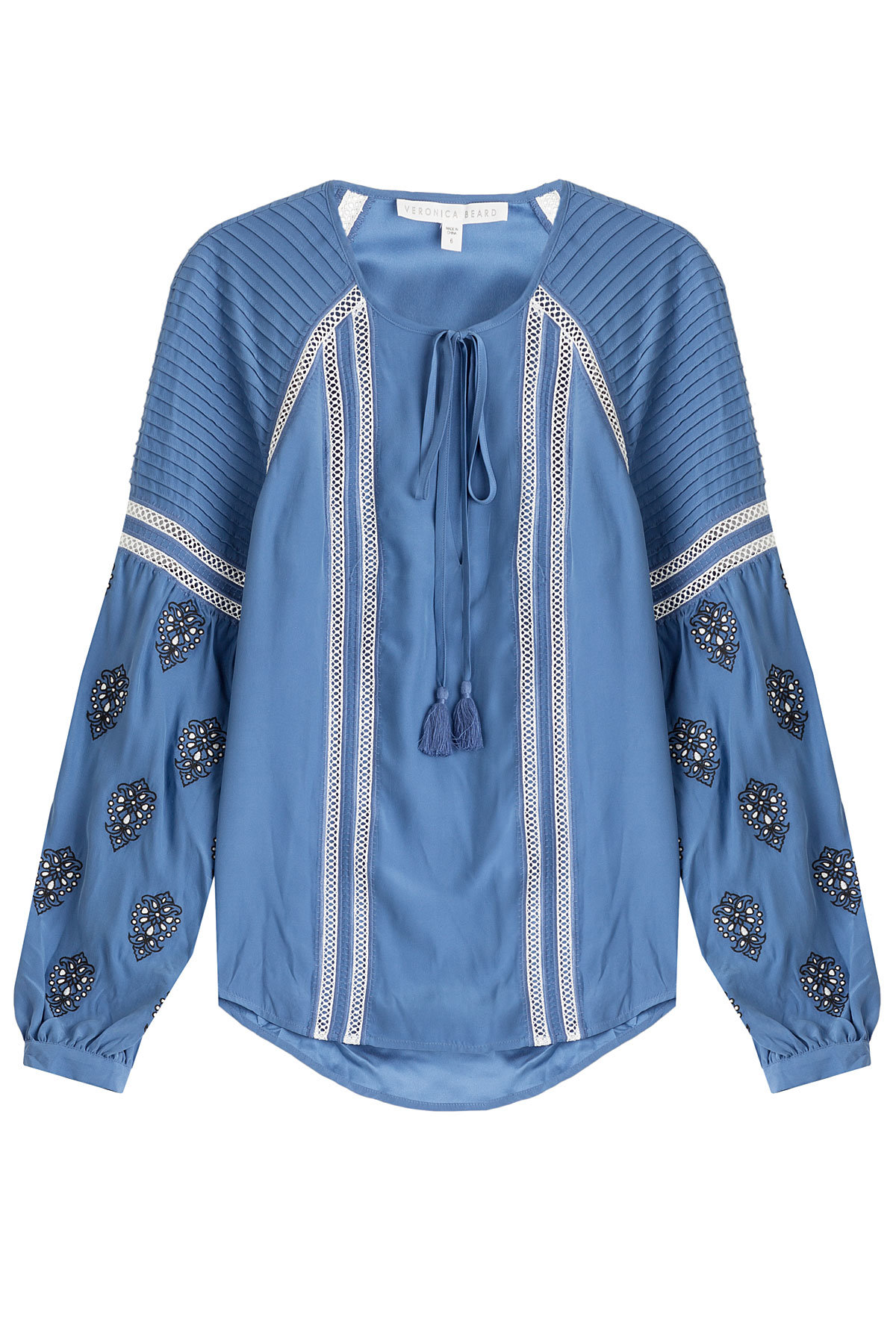 Veronica Beard - Alpine Embellished Silk Blouse