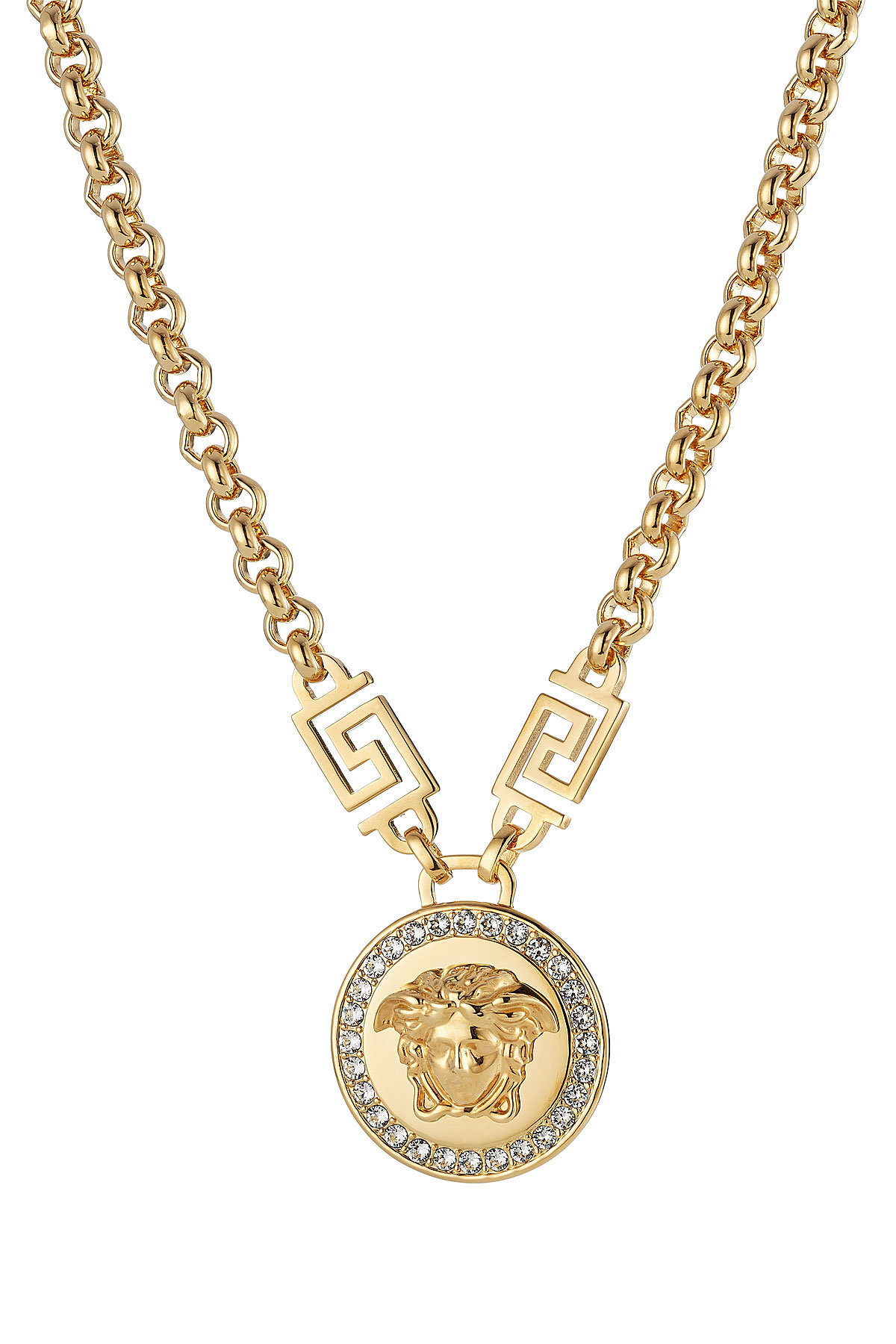 Embellished Medusa Necklace by Versace