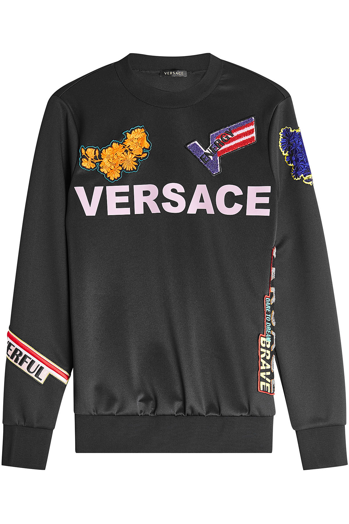 Versace - Satin Sweatshirt with Patches