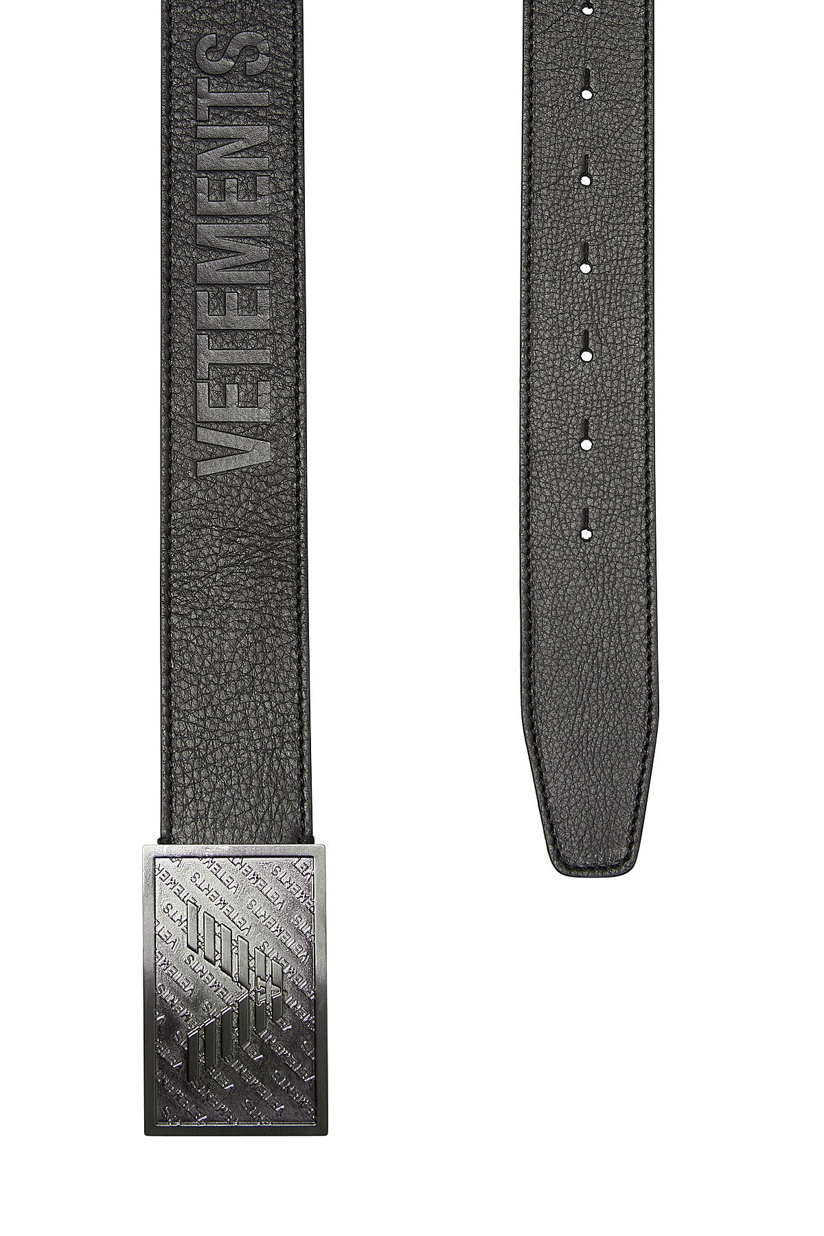 Vetements - Leather Belt with Embossed Buckle