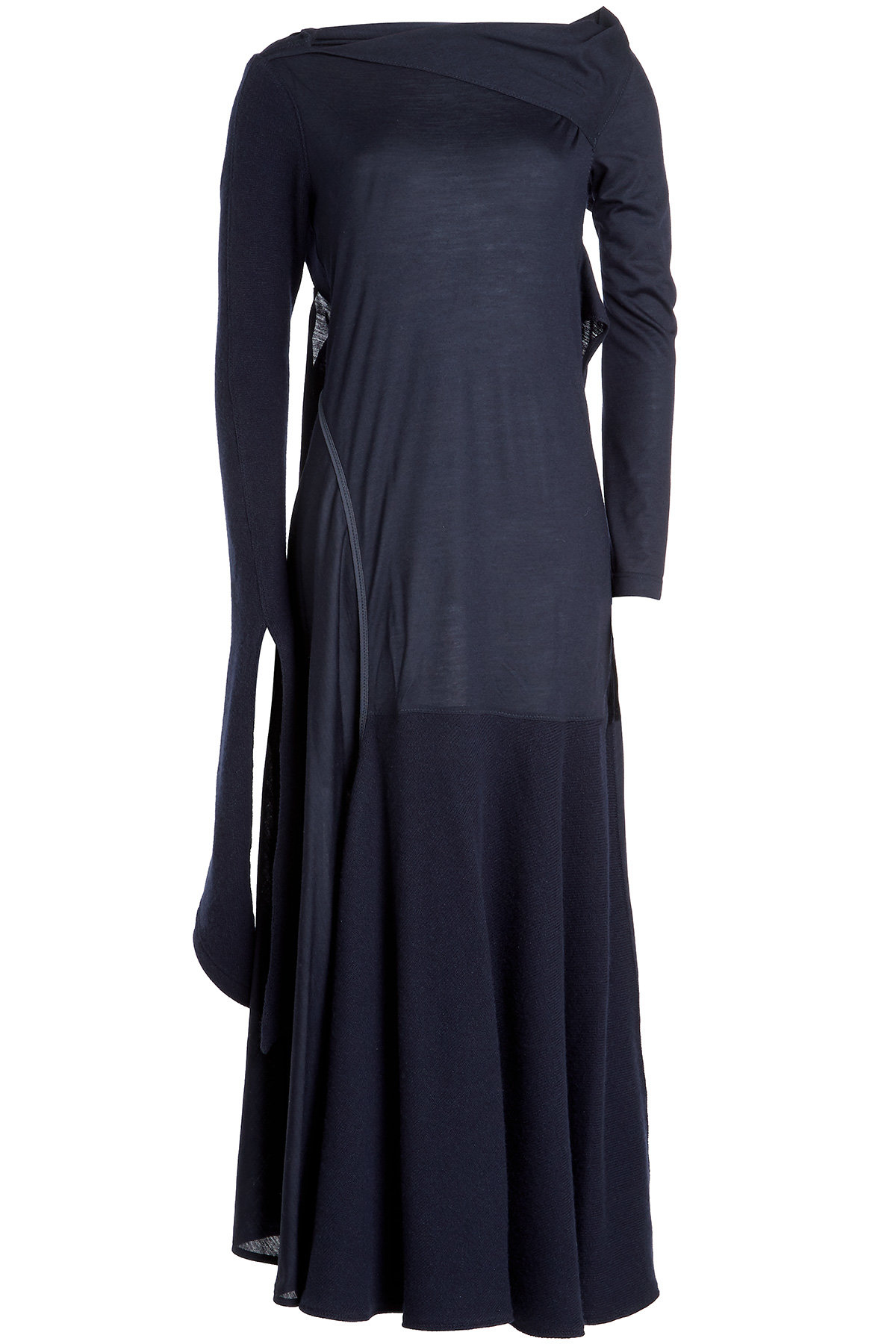 Victoria Beckham - Asymmetric Virgin Wool Dress with Cashmere