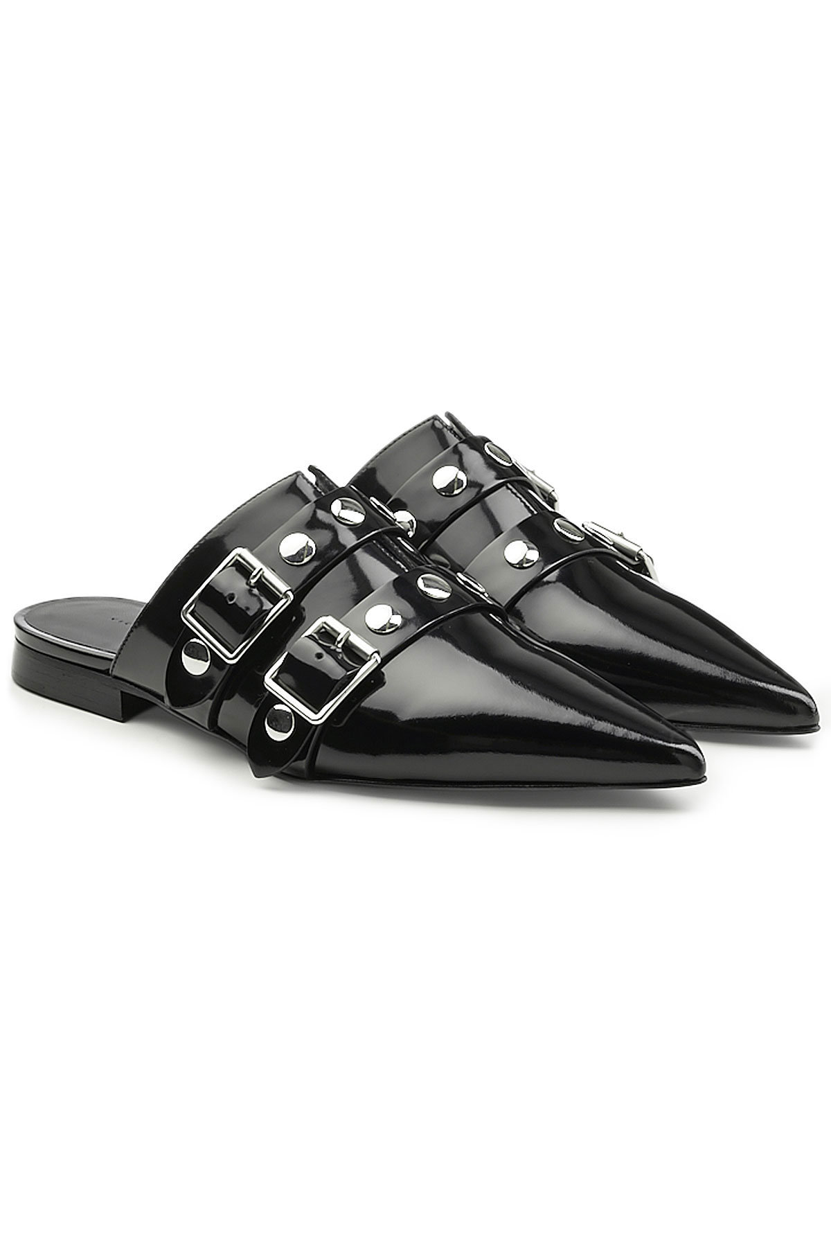 Victoria Beckham - Embellished Patent Leather Mules