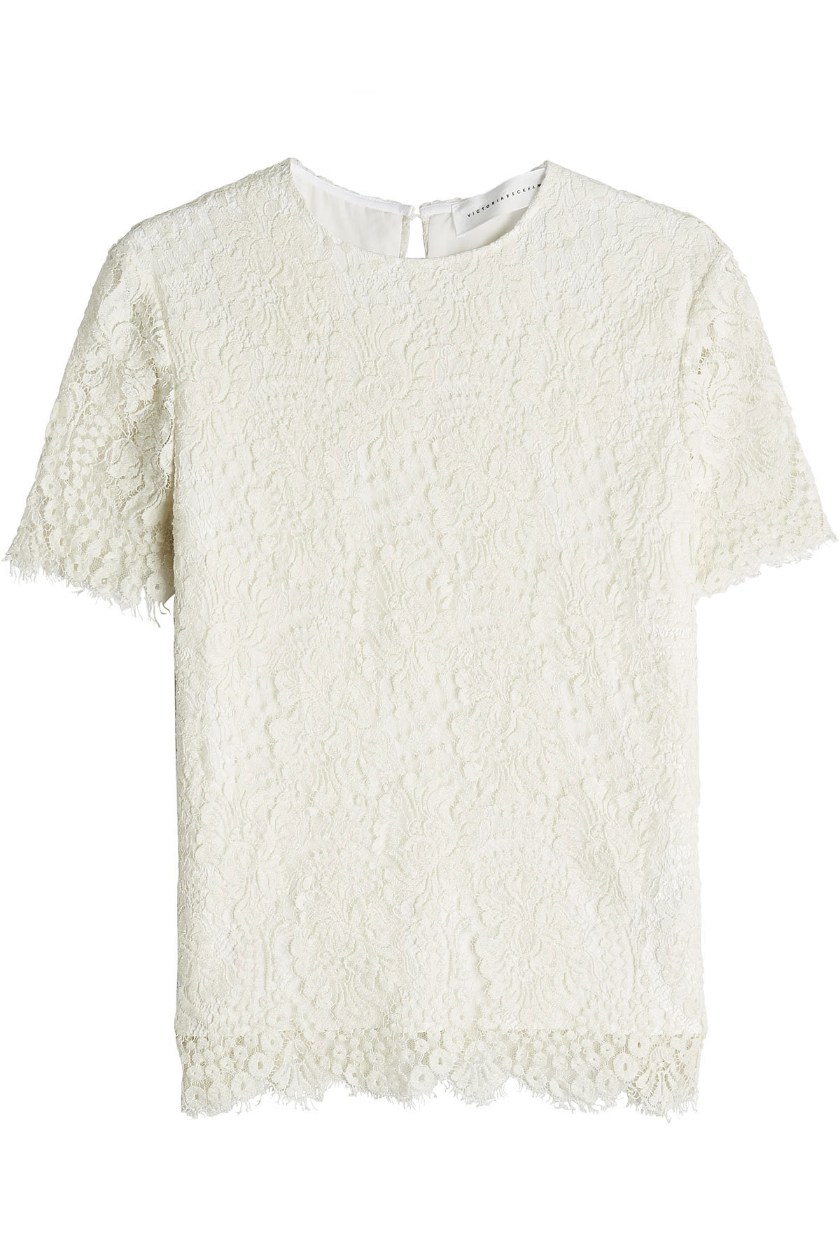 Victoria Beckham - Laced Silk and Wool-Blend Top