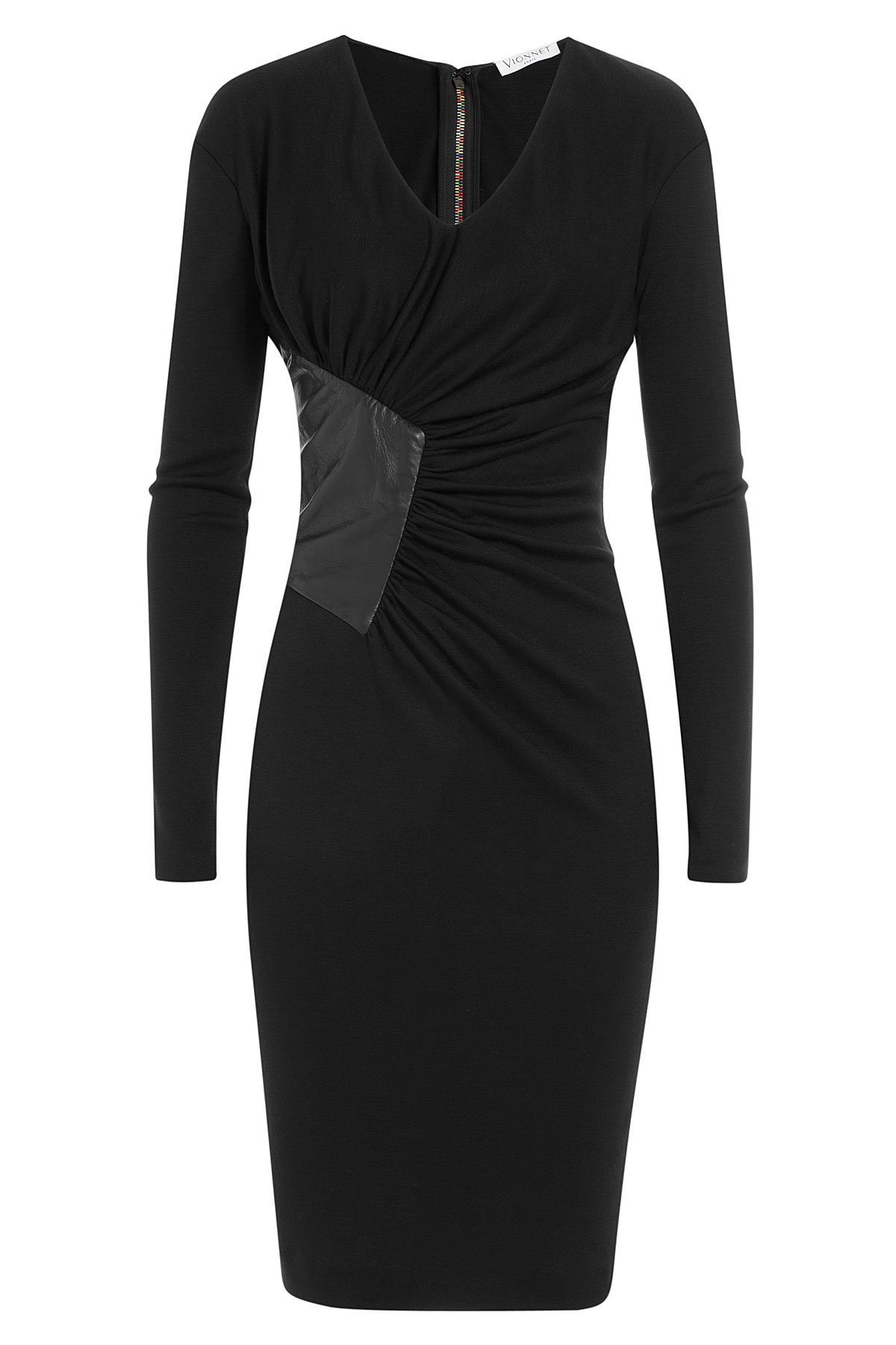 Vionnet - Virgin Wool Dress with Leather