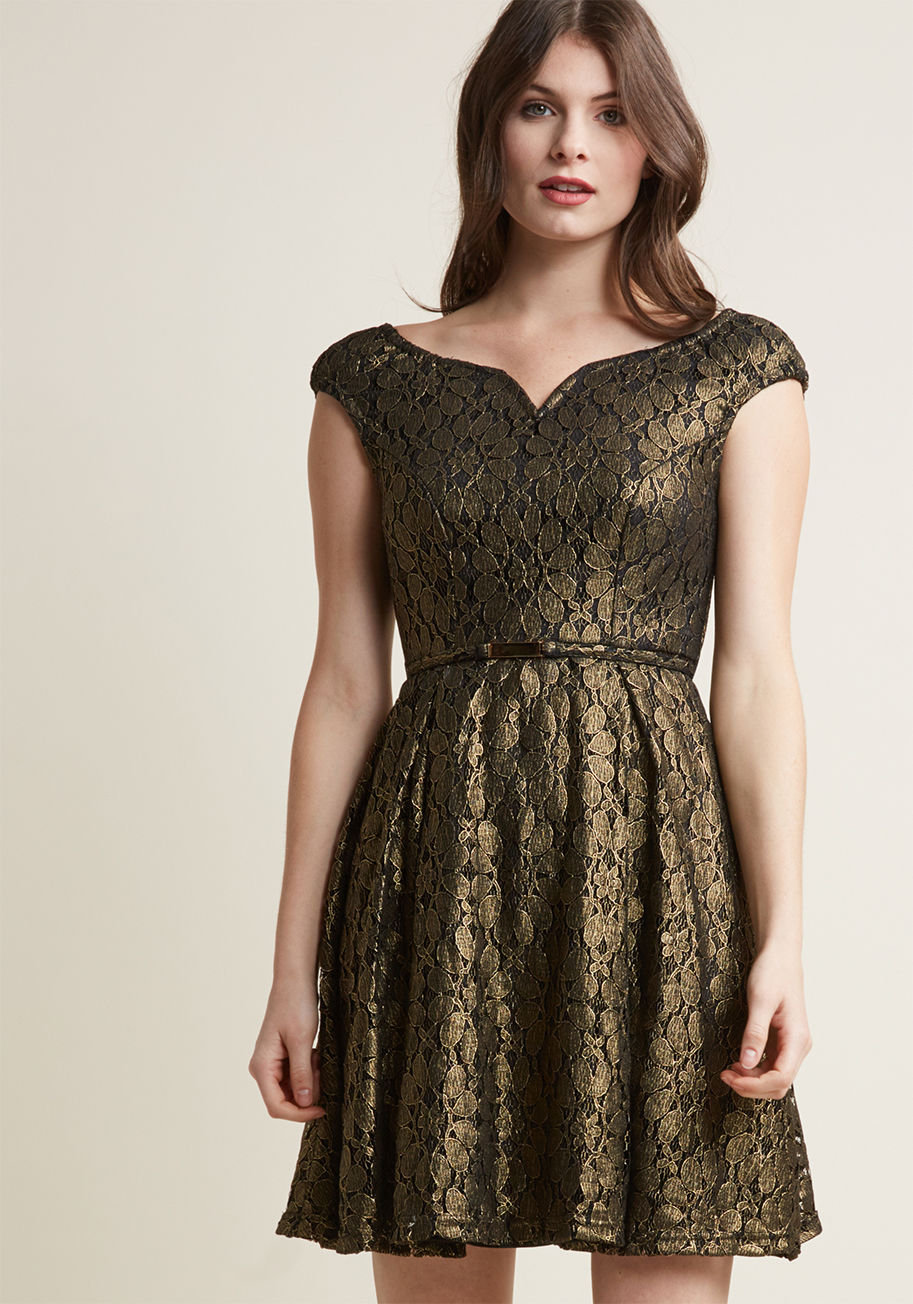 Luxurious Luster A-Line Dress by Yumi