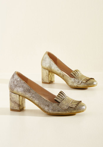 Action-Minded Professor Block Heel in Gilt by CL by Chinese Laundry